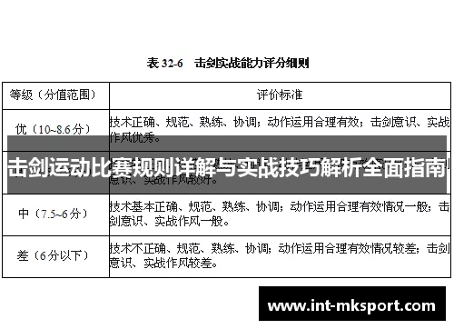 击剑运动比赛规则详解与实战技巧解析全面指南 击剑运动比赛规则详解与实战技巧解析全面指南